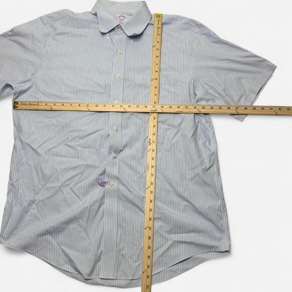 Brooks Brothers 1818 classic short sleeve striped button shirt men’s 17 XL - Picture 5 of 5